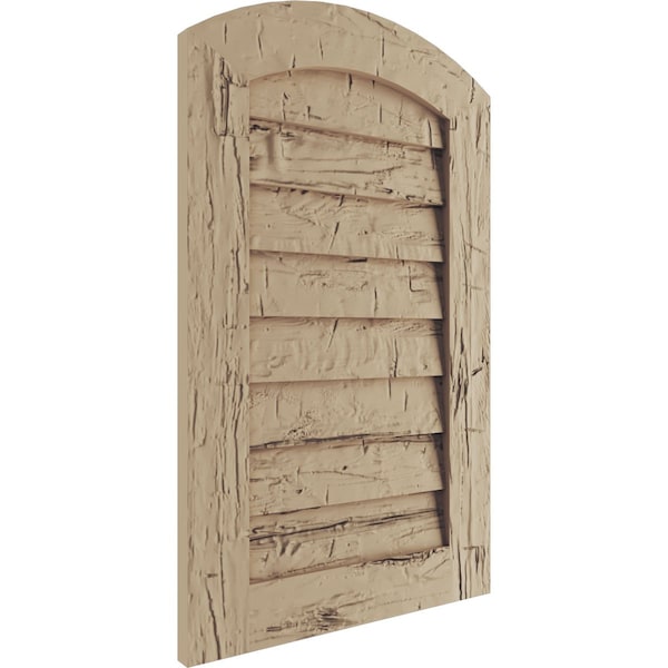 Timberthane Hand Hewn Arch Top Faux Wood Non-Functional Gable Vent, Primed Tan, 36W X 18H